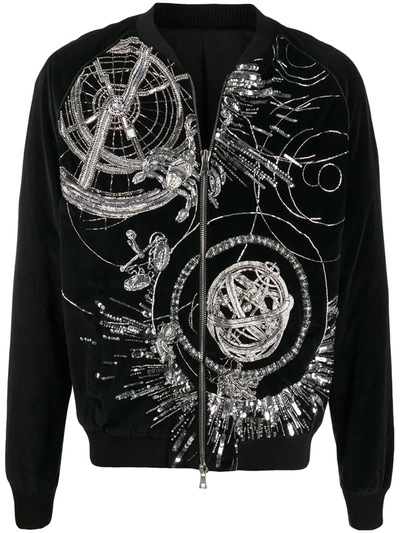 Balmain Embroidered Bomber Jacket In Black