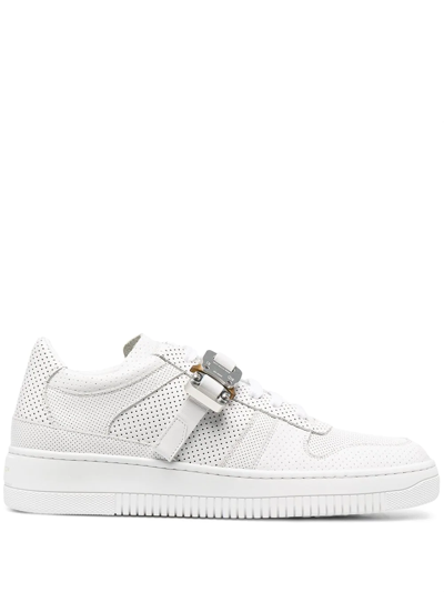 Alyx Perforated Buckled-detail Sneakers In White