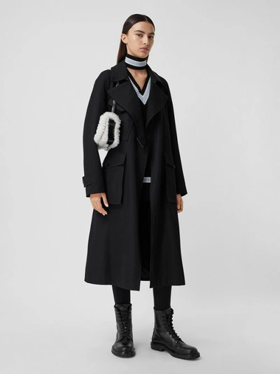 Burberry Technical Wool Tielocken Coat In Black ModeSens