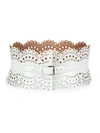 Alaïa Openwork Wide Leather Vienne Corset Belt In Multi