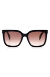 Rag & Bone 56mm Square Sunglasses In Blue Brown/ Brown Gradient