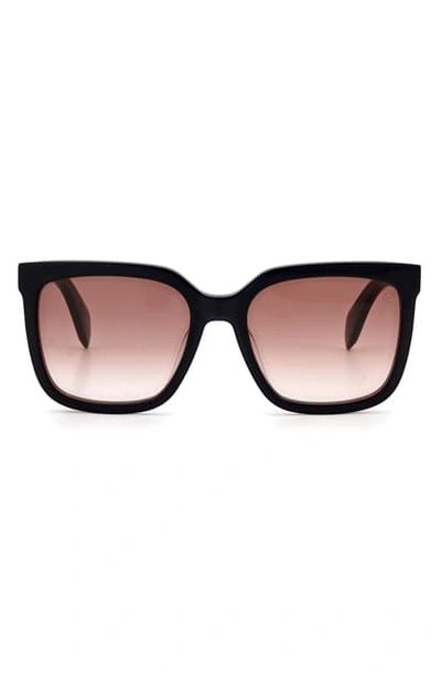 Rag & Bone 56mm Square Sunglasses In Blue Brown/ Brown Gradient