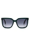 Rag & Bone 56mm Square Sunglasses In Grey Green/ Dark Grey Gradient