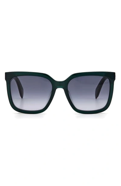 Rag & Bone 56mm Square Sunglasses In Grey Green/ Dark Grey Gradient