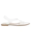 Gianvito Rossi Metropolis Flat Pvc Slingback Sandals In White