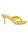 Gianvito Rossi Tropea Braided Leather Thong Sandals In Mimosa