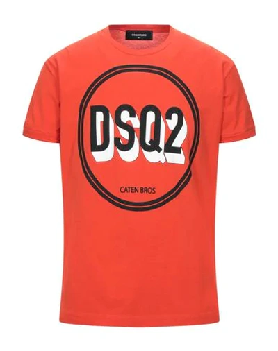 Dsquared2 T-shirts In Tomato Red