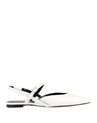 Celine Ballet Flats In Ivory