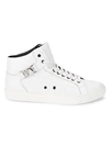VERSACE ROUND-TOE LEATHER SNEAKERS,0400012767271