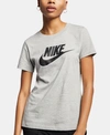 Nike Women's Sportswear Cotton Logo T-shirt In Grey