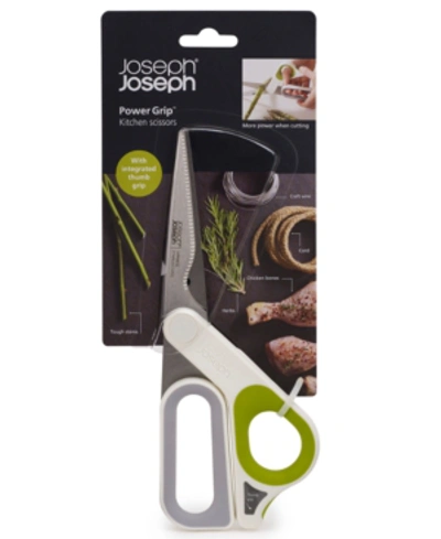 Joseph Joseph Power Grip Kitchen Scissors In White
