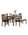 FURNITURE HOMELEGANCE CANTON DINING ROOM TABLE AND CHAIRS, SET OF 6