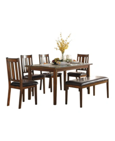 Furniture Homelegance Canton Dining Room Table And Chairs, Set Of 6 In Brown