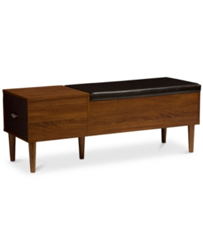 Furniture Mogota Storage Bench In Dark Brown