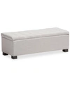 Furniture Roanoke Grid-tufting Storage Ottoman Bench In Grey