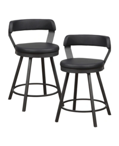 Furniture Cabezon Counter Height Swivel Stool (set Of 2) In Black