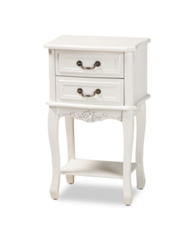 Furniture Gabrielle Victorian 2 Drawers Nightstand In White