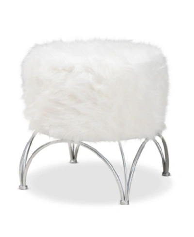 Furniture Celia Modern And Contemporary Upholstered Ottoman In White