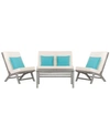 Safavieh Chaston 4pc Outdoor Seating Set In White