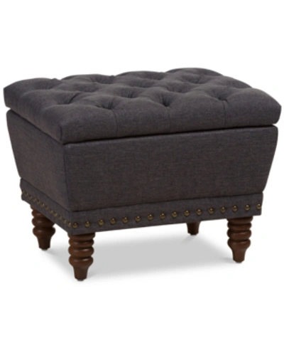 Furniture Jaleen Storage Ottoman In Dark Grey