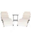 Safavieh Irena Outdoor 3-pc. Lounge Set (2 Lounges & 1 End Table) In White