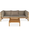 Safavieh Lynwood Modular Outdoor Sectional In Teak Brown/taupe