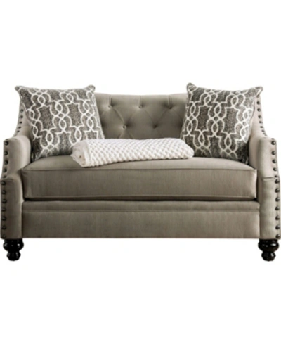 Furniture Of America Port Smith Upholstered Love Seat In Gray