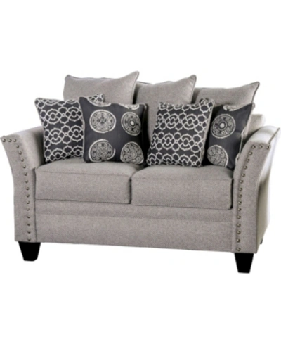 Furniture Of America Boulder Creek Upholstered Love Seat In Gray