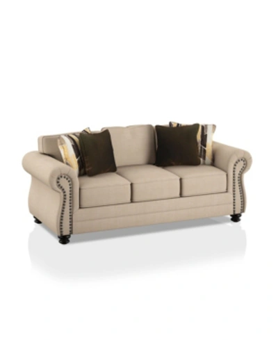Furniture Of America Sillman Upholstered Sofa In Sand