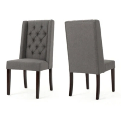 Noble House Blythe Dining Chairs (set Of 2) In Dark Grey
