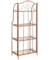 Safavieh Amaris Wrought Iron 4 Tier Outdoor Bakers Rack In Orange
