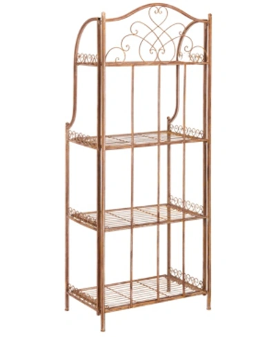 Safavieh Amaris Wrought Iron 4 Tier Outdoor Bakers Rack In Orange