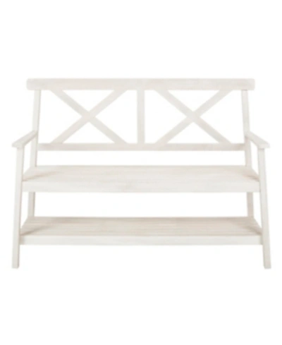 Safavieh Mayer 49.21in W Outdoor Bench In White