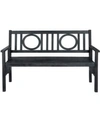 Safavieh Piedmont Outdoor Folding Bench In Dark Slate