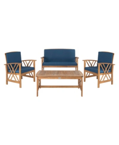 Safavieh Fontana 4pc Outdoor Seating Set In Navy