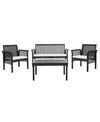 SAFAVIEH CARSON 4PC OUTDOOR SEATING SET