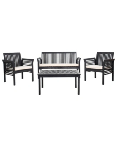 Safavieh Carson 4pc Outdoor Seating Set In Black