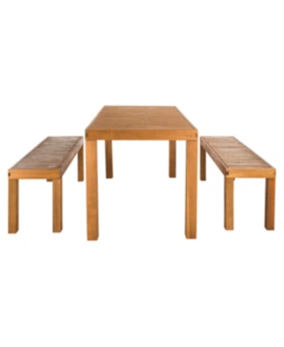 Safavieh Dario Outdoor 3pc Dining Set In Natural