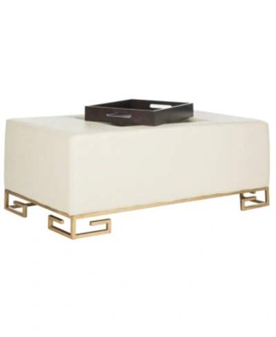 Safavieh Julian Faux Ostrich Tray Ottoman/coffee Table In Off- White