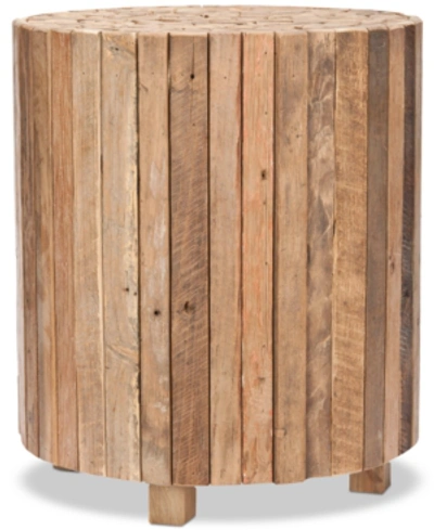 Safavieh Richmond Rustic Wood Block Round End Table