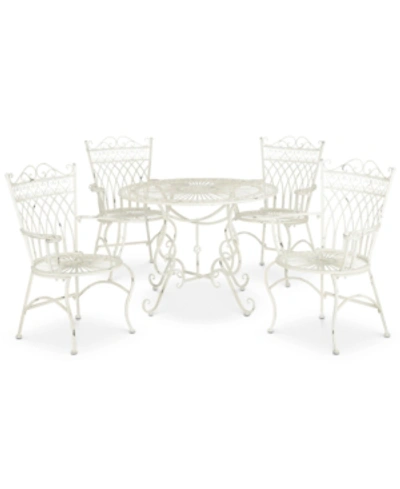Safavieh Donovan Outdoor 5-pc. Dining Set (dining Table & 4 Chairs) In White