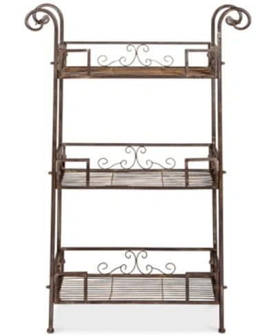 Safavieh Pitmann Outdoor 3 Tier Shelf In Brown