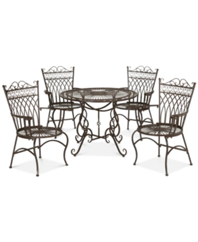 Safavieh Donovan Outdoor 5-pc. Dining Set (dining Table & 4 Chairs) In Brown