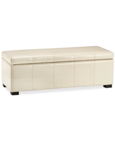 Safavieh Aurora Faux Leather Storage Bench In Cream