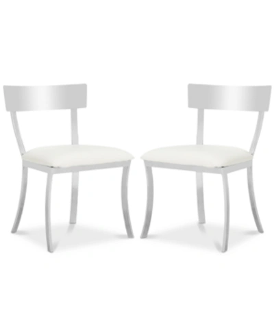 Safavieh Sidonia Faux Leather Side Chair (set Of 2) In White