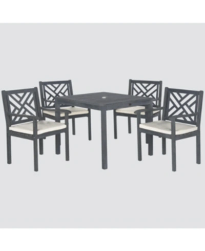 Safavieh Glendyn Outdoor 5-pc. Dining Set (1 Dining Table & 4 Chairs) In Grey,beige
