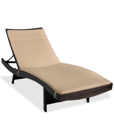Noble House Justin Outdoor Chaise Lounge In Beige