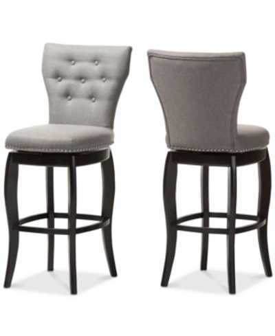Furniture Sycily Swivel Bar Stool (set Of 2) In Grey