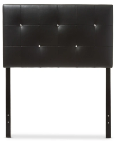 Furniture Kirchem Faux Leather Twin Headboard In Black