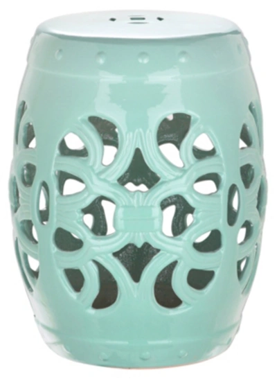 Safavieh Imperial Vine Garden Stool In Light Blue